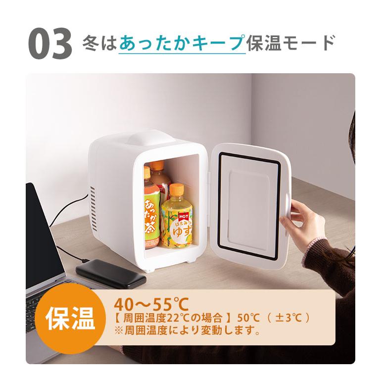 ライソン 保冷温庫 4.0L 冷子と温子 （KDFW-005W USB Type-C 小型 保冷