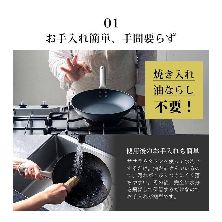 SABILESS． DS窒化鉄 フライパン 28cm （鉄フライパン 窒化加工 サビ