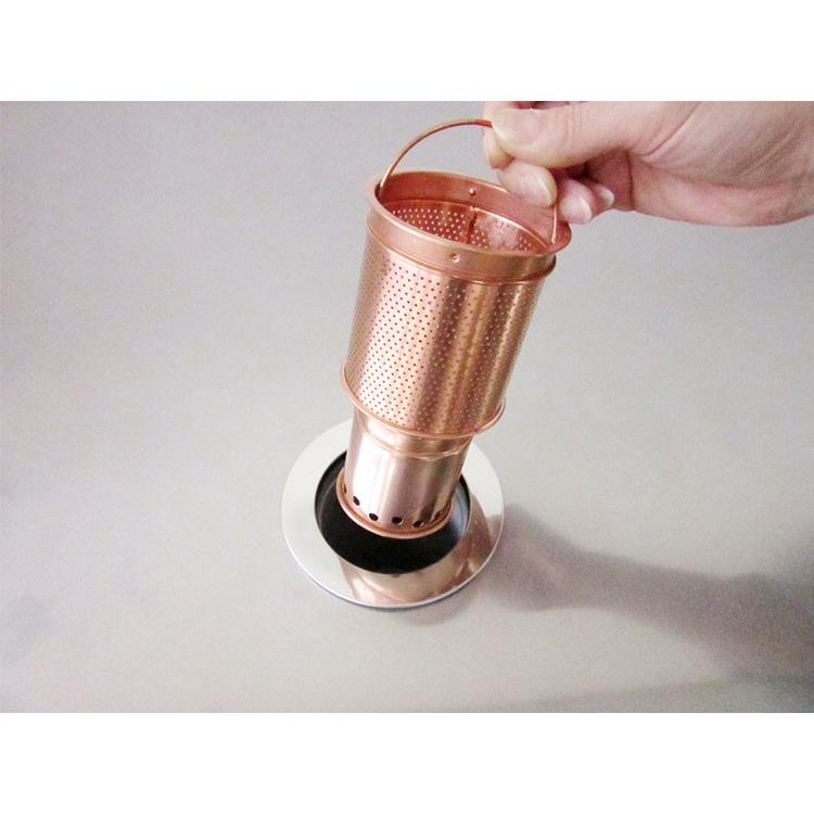 純銅製 スリム型銅バスケット ゴミ受け皿付 佐野機工 H78-151S 爆買