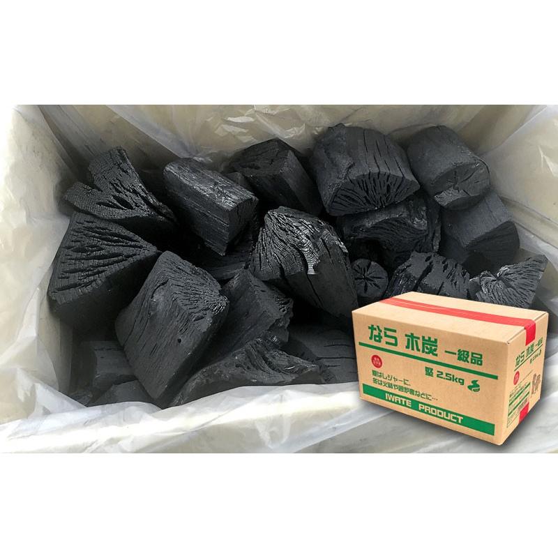 なら 木炭 （岩手県産） 2.5キロ 箱入り なら炭 ザク炭 キャンプ