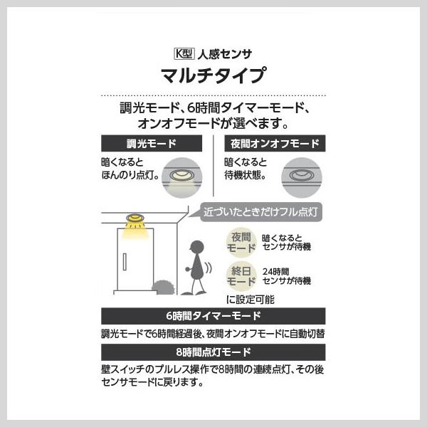 KOIZUMI ダウンライト 人感センサー 100φ LED 電球色 屋外 防水 防雨型