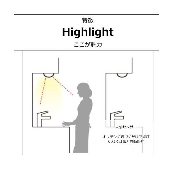ODELIC（オーデリック） キッチンライト LED 流し元灯 昼白色 人感