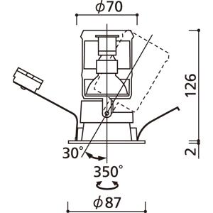 ODELIC（オーデリック） ダウンライト 75φ埋込穴 LED電球交換型 JDR50W