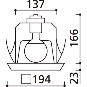 ODELIC（オーデリック） ダウンライト 角型□150mm LED電球交換型 100W