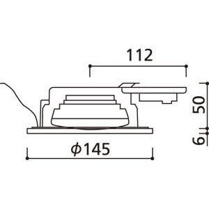 ダウンライト 125φ埋込穴 LED電球交換型 60W相当 電球色 暖かみのあるオレンジ色の光 調光不可 温泉地使用不可 軒下用 OD261030LRの画像