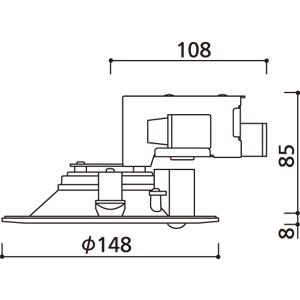 ODELIC（オーデリック） ダウンライト 125φ埋込穴 LED内蔵 100W相当 昼