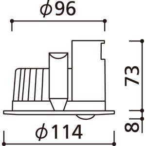 ODELIC（オーデリック） ダウンライト 100φ埋込穴 LED内蔵 60W相当 温