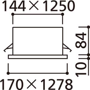 ODELIC ダウンライト埋込穴寸法□1257×150mm LED内蔵 HF32W相当