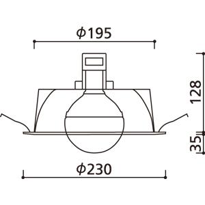 ODELIC（オーデリック） ダウンライト 200φ埋込穴 LED電球交換型 100W
