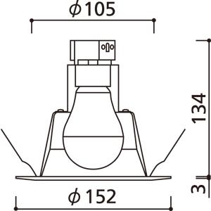 ODELIC（オーデリック） ダウンライト 125φ埋込穴 LED電球交換型 60W