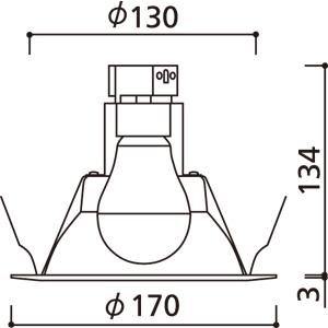 ODELIC（オーデリック） ダウンライト 150φ埋込穴 LED電球交換型 60W