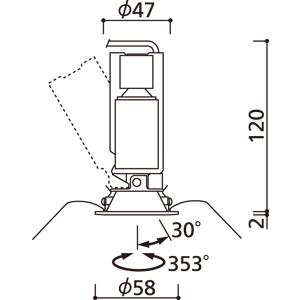 ODELIC（オーデリック） ダウンライト 50φ埋込穴 LED電球交換型 JDR50W