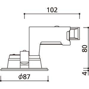 ダウンライト75Φ OD361048R温白色100w相当4個セット ODELIC ダウンライト 75φ埋込穴 LED内蔵 100W相当 温白色 明るい