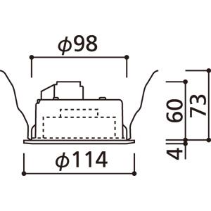 ダウンライト 100φ埋込穴 LED電球交換型 60W相当 電球色と昼白色の切替ができる 調光 色切替  ベースダウン | ODELIC | 02