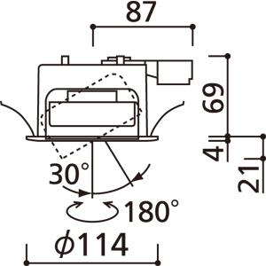 ダウンライト 100φ埋込穴 LED電球交換型 60W相当 電球色と昼白色の切替ができる 調光 色切替  ユニバーサル | ODELIC | 01