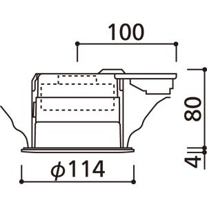 ODELIC（オーデリック） ダウンライト 100φ埋込穴 LED電球交換型 100W