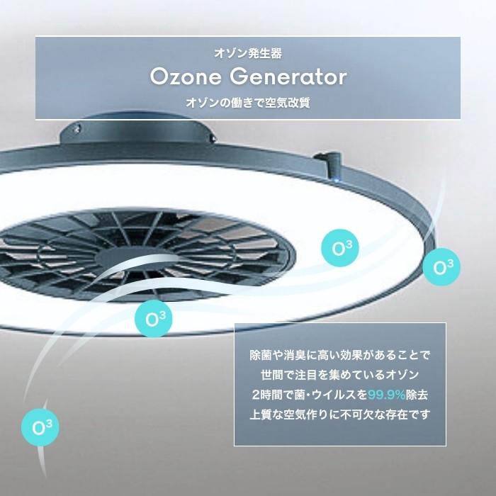 ODELIC シーリングファン LED オゾン発生器 DCモーター 8畳 調光 調色 リモコン 天井照明 扇風機 節電 簡易取付_4