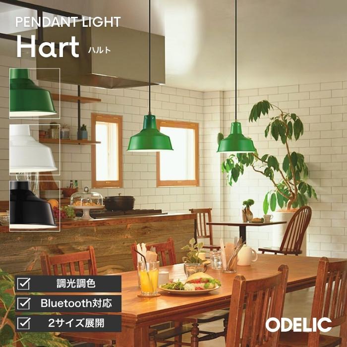 ODELIC（オーデリック） ペンダントライト LED 傘型 北欧スタイル 緑色