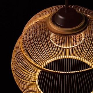 ペンダントライト照明器具 LED ダイニング照明  天井 吊り下げ 和風 調光・調色 LED電球 100W相当 Bluetooth  竹の画像