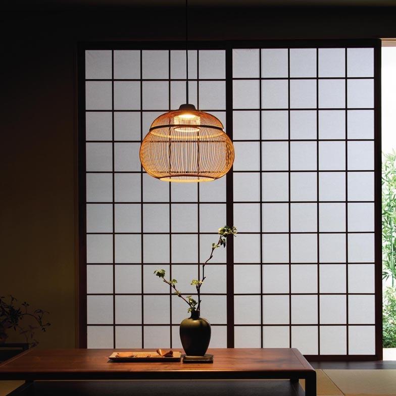 ペンダントライト照明器具 LED ダイニング照明  天井 吊り下げ 和風 調光・調色 LED電球 100W相当 Bluetooth  竹の画像