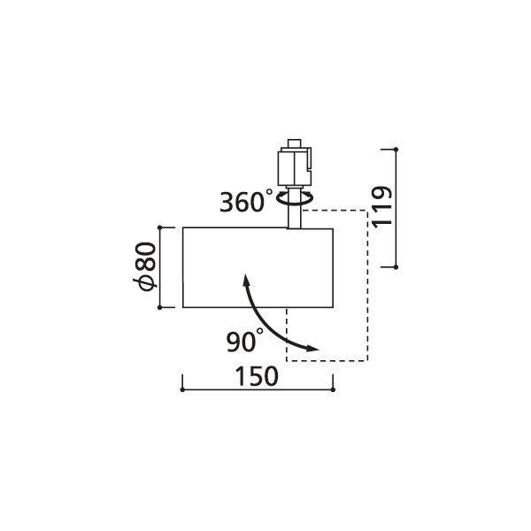 スポットライト LED 照明 屋内 拡散 電球色 白熱球60WW相当 非調光 ランプ交換可能型 センサーなし ダクトレール | ODELIC | 04