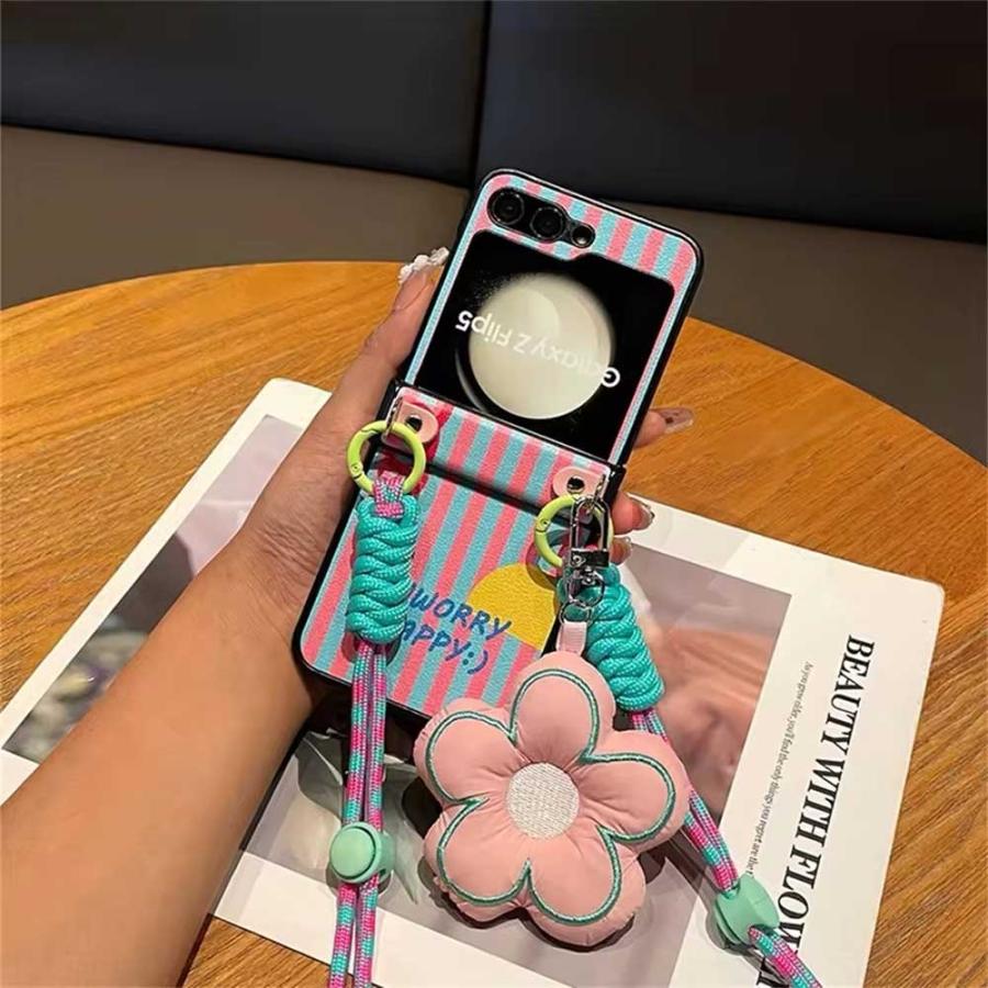 ギャラクシー Galaxy Z Flip7 / Flip6 ショルダー フラワー 花柄