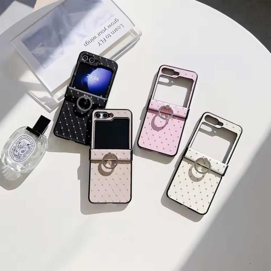 ギャラクシー Galaxy Z Flip7 / Flip6 ヒンジ保護 リングホルダー ラメ