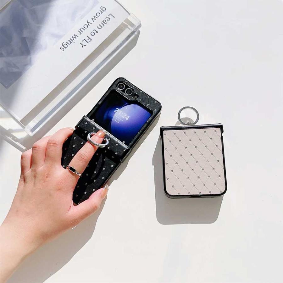 ギャラクシー Galaxy Z Flip7 / Flip6 ヒンジ保護 リングホルダー ラメ