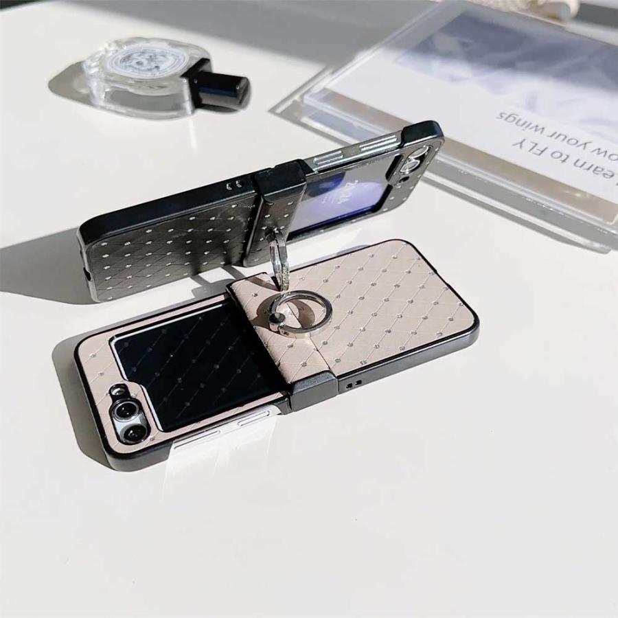 ギャラクシー Galaxy Z Flip7 / Flip6 ヒンジ保護 リングホルダー ラメ