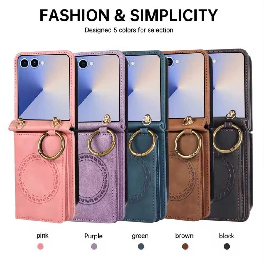 ギャラクシー Galaxy Z Flip7 / Flip6 ショルダー 首掛け PUレザー