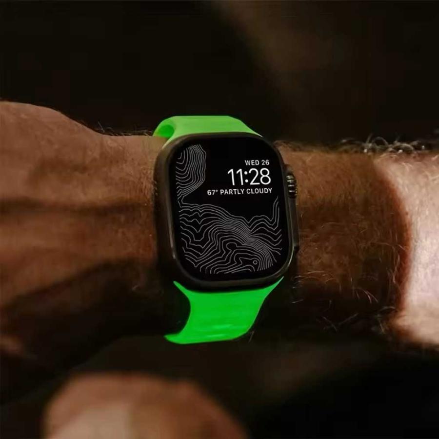 アップルウォッチ ベルト シリコン 蓄光 バンド 全1色 Apple Watch 38