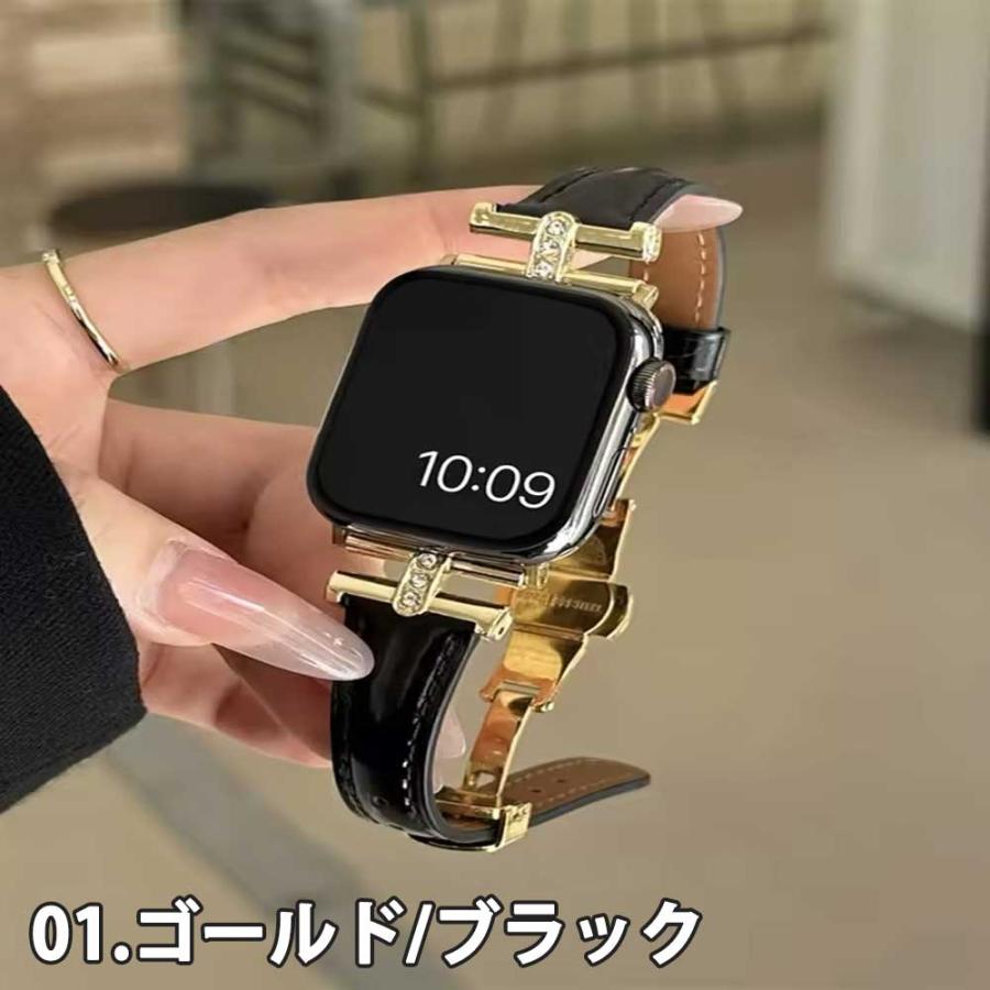 アップルウォッチ　メタルケース　レザーベルト シルバーステンレス&レザー一体式バンド】A003 ステンレスケース+