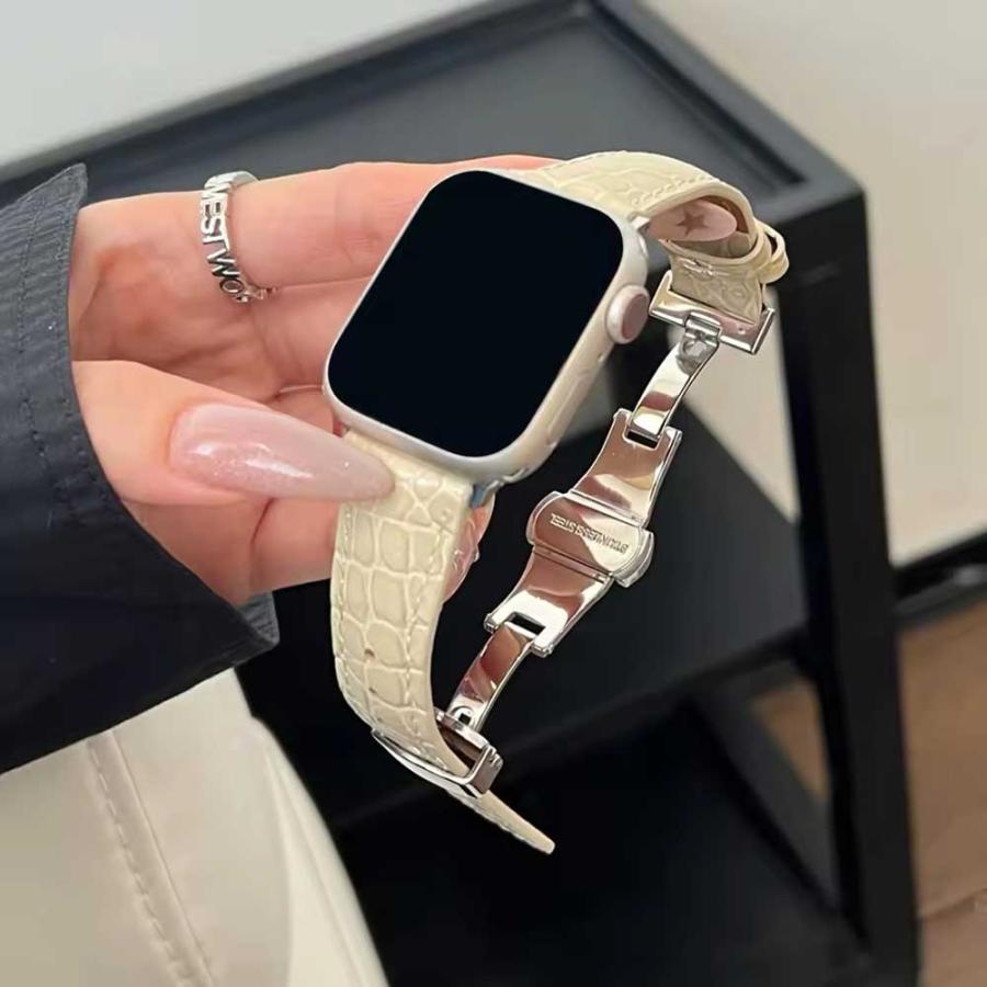 早い者勝ち　極上　アップルウォッチ　SE 44mm ユハク　ベルト　クロコ アップルウォッチ ベルト クロコダイル柄 バンド 全10色 Apple Watch