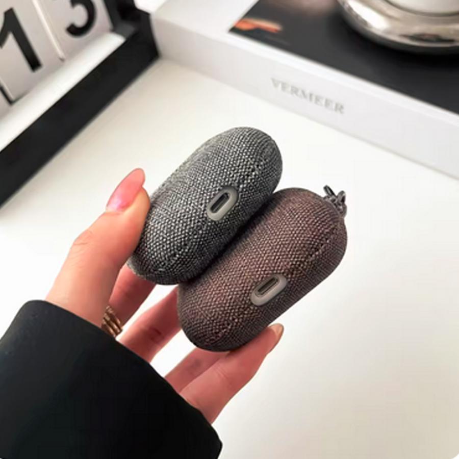 Airpods1/2/3/4 Airpods Pro1/2/3 ケース ファブリック柄 シンプル
