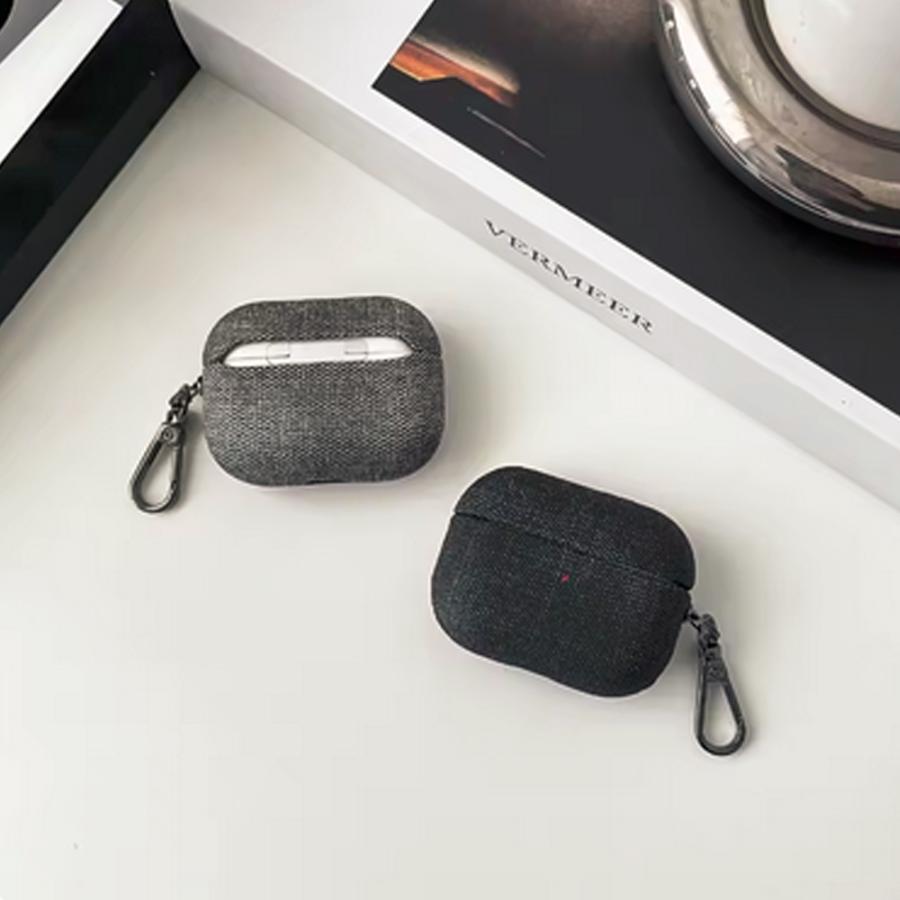 Airpods1/2/3/4 Airpods Pro1/2/3 ケース ファブリック柄 シンプル
