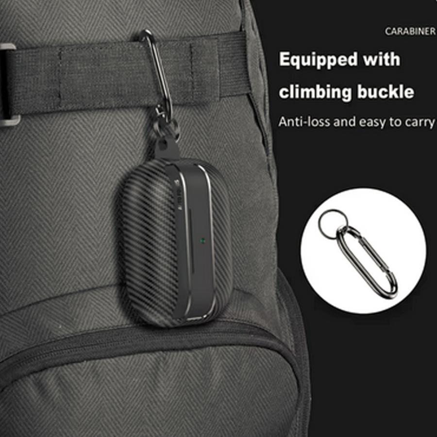 AirPods Pro3 ケース カーボン調 カラビナ付き ワイヤレス充電 全面