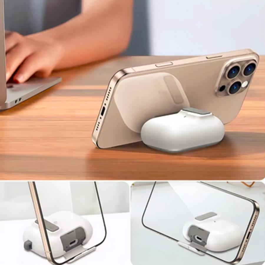 AirPods Pro3 ケース スマホスタンド付き 磁気ロック カラビナ付き