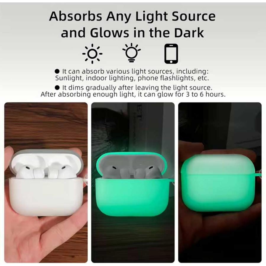 AirPods 4 / 3 2 1 Pro 蓄光 シリコン ケース 耐衝撃 防塵