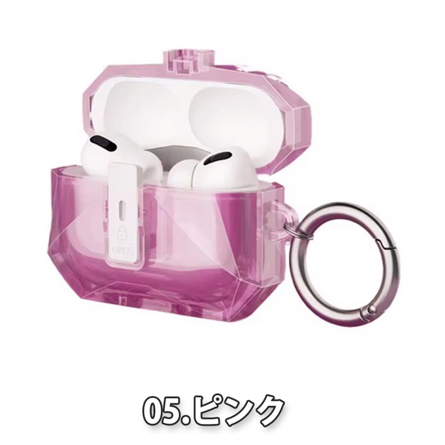 AirPods Pro3 ケース クリア 半透明 キーホルダー 全面保護 耐衝撃