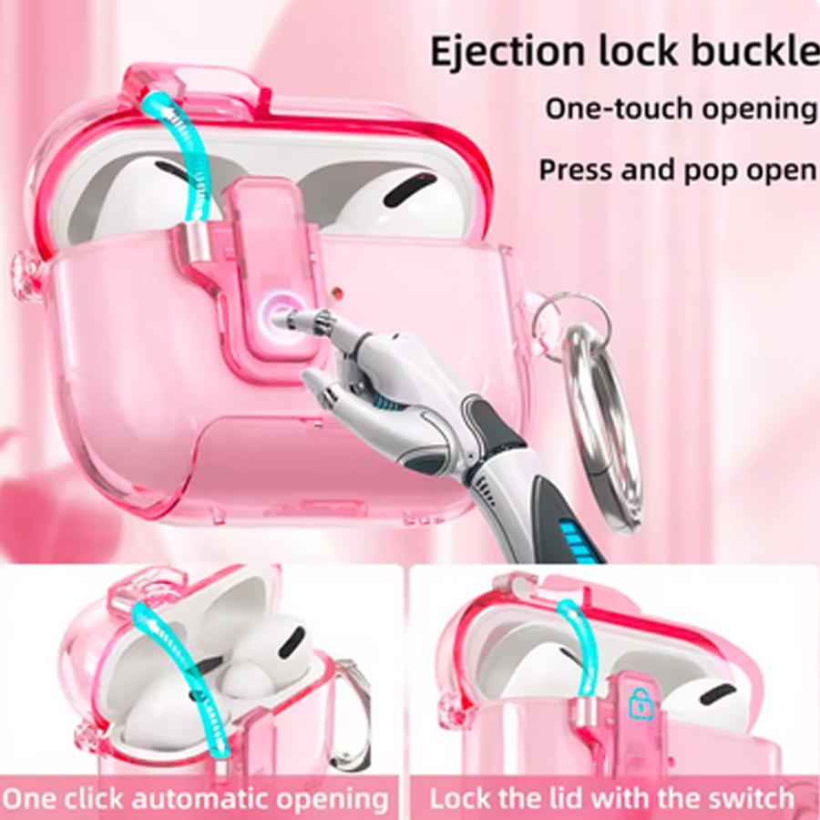 Airpods1/2/3/4 Airpods Pro1/2/3 ケース ロック機能付き クリア 半