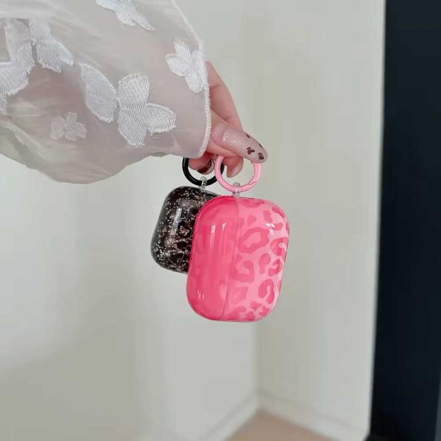 AirPods4 ヒョウ柄ケース付き AirPods 4 / 3 2 1 Pro PC ヒョウ柄 ケース 耐衝撃 防塵 エアーポッズ