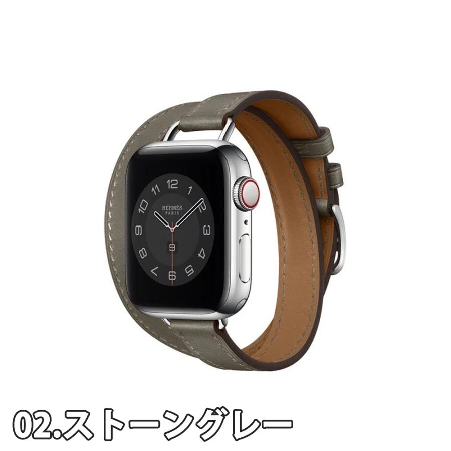 即納 Apple Watch アップルウォッチ シルバーバックル 2重巻き 全4色