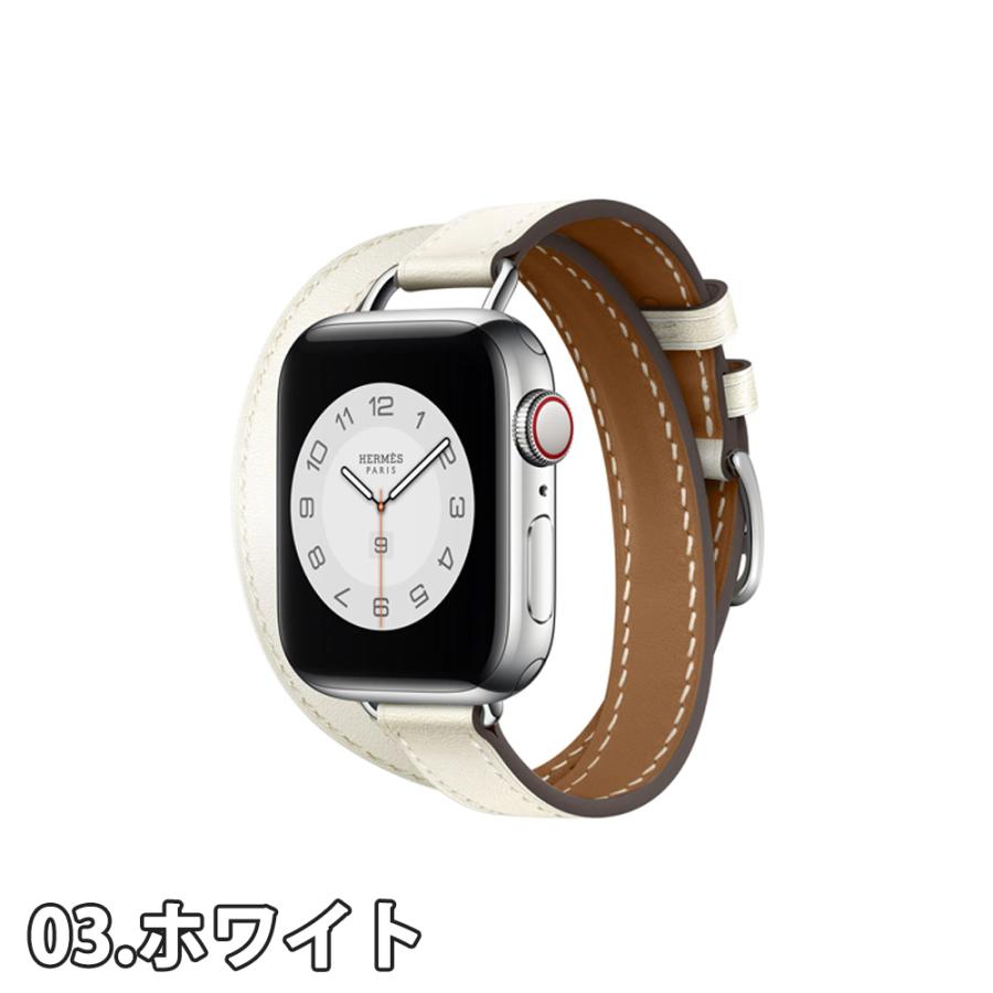 即納 Apple Watch アップルウォッチ シルバーバックル 2重巻き 全4色