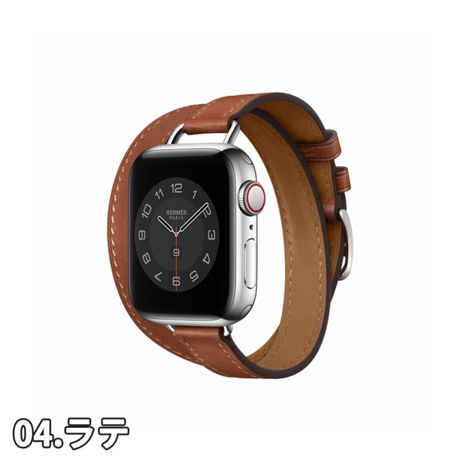 即納 Apple Watch アップルウォッチ シルバーバックル 2重巻き 全4色