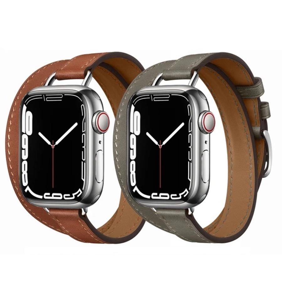 即納 Apple Watch アップルウォッチ シルバーバックル 2重巻き 全4色