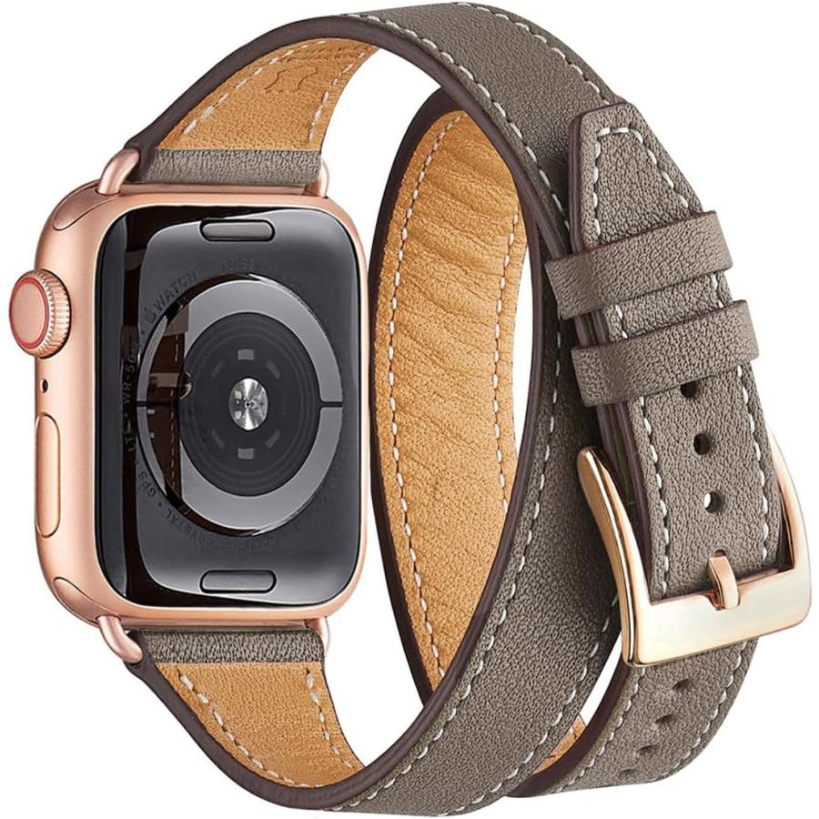 即納 アップルウォッチ 2重巻き スリム レザー 全9色 Apple Watch 38