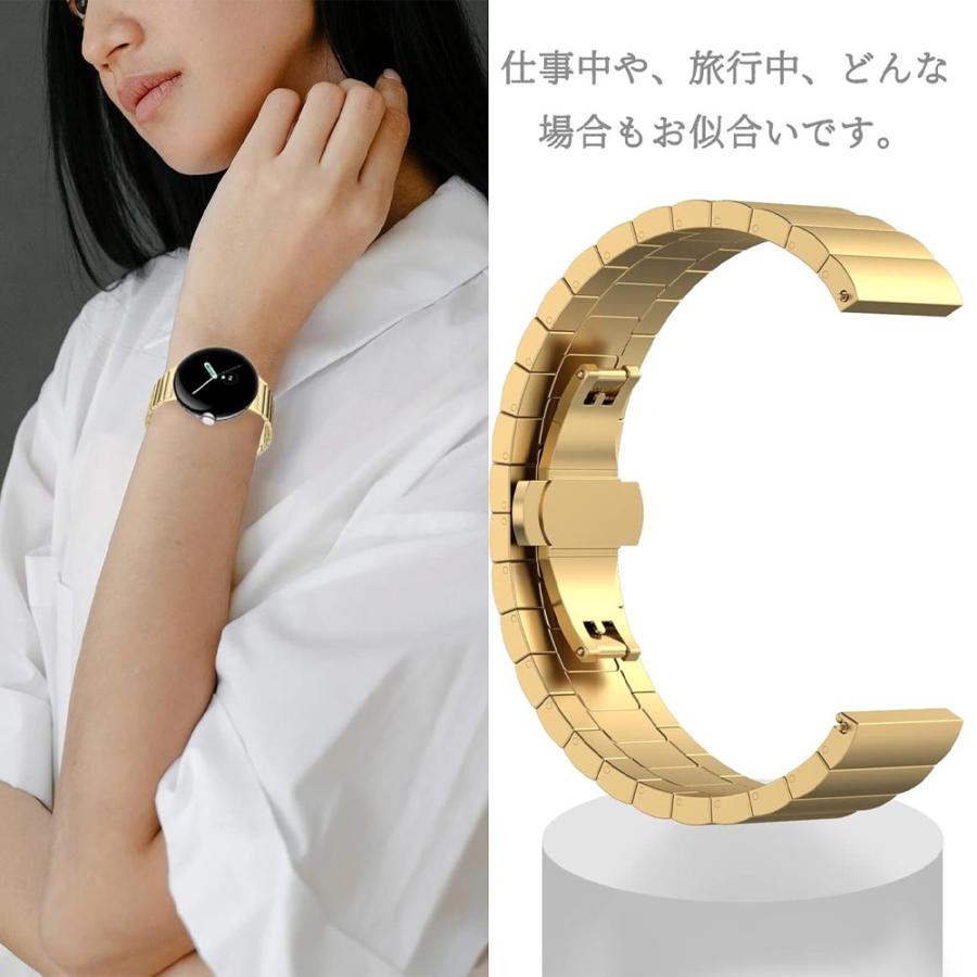 即納 グーグル ピクセル ウォッチ バンド ステンレス 金属 ビジネス風