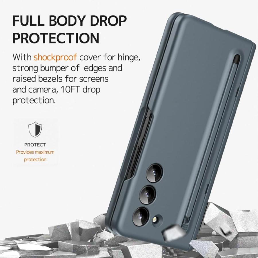 ギャラクシー Galaxy Z Fold6 PC ペン付き 一体型 ヒンジ保護 キック