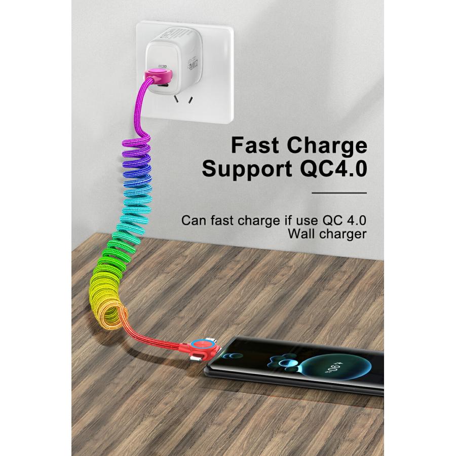 業者様向け3in1伸縮スマホケーブルiphone android30個から注文可 即納 iPhone Android Type-C 対応 ケーブル 充電ケーブル ライトニング