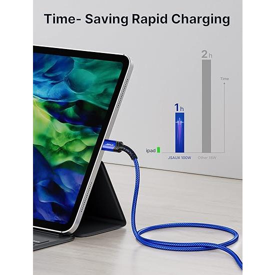iPhone15 充電ケーブル タイプC USB-C & ケーブル 全3種 / 2本 ブルー